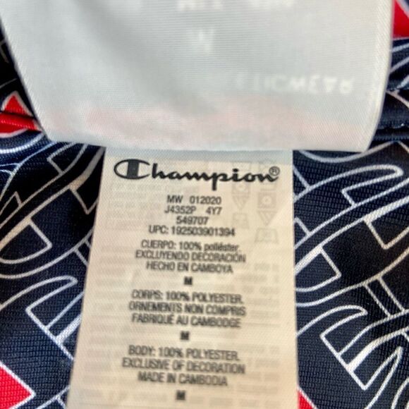 Champion Allover Logo Blue Zip Up Track Jacket Size Medium. Worn On TV Show - Picture 12 of 14